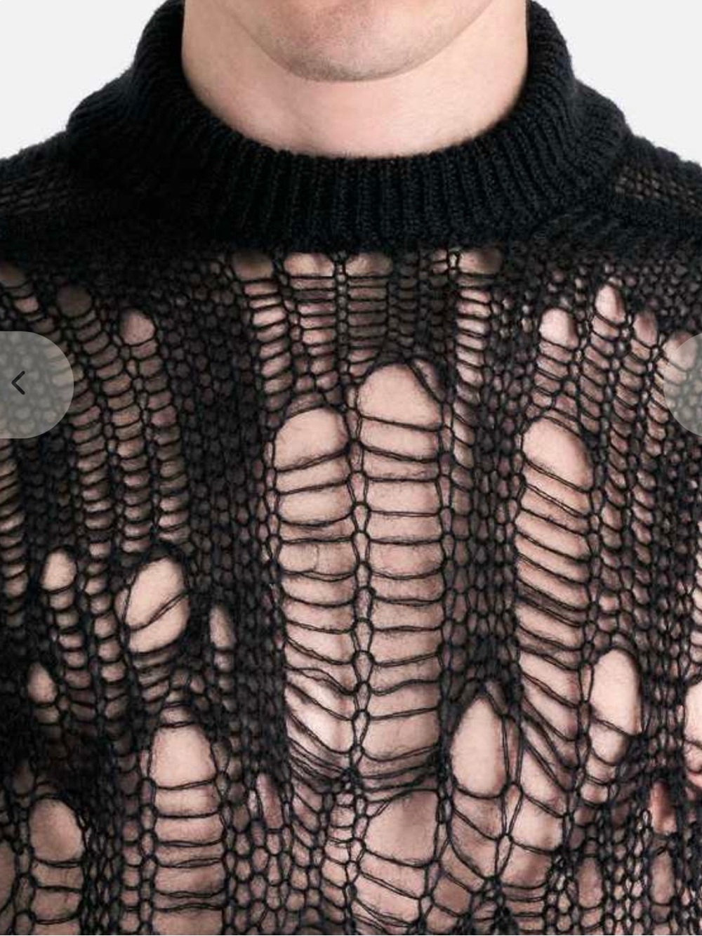 RICK OWENS Tommy Open Knit Sweater size M - Picture 3 of 12